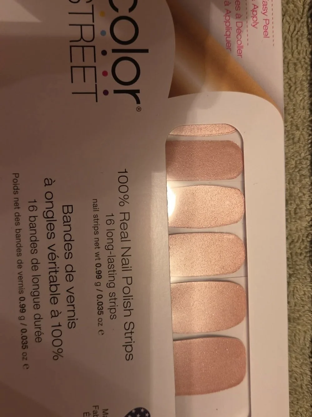 Color Street Shimmery Pale Rose Gold Press-On Nail Strips